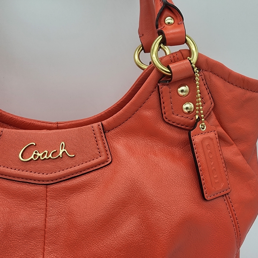 Coach Ashley F23308 Tearose Coral Leather Tote Shoulder Bag Medium - Picture 3 of 16